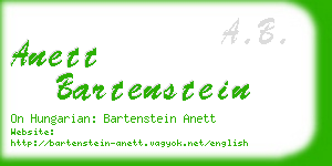 anett bartenstein business card